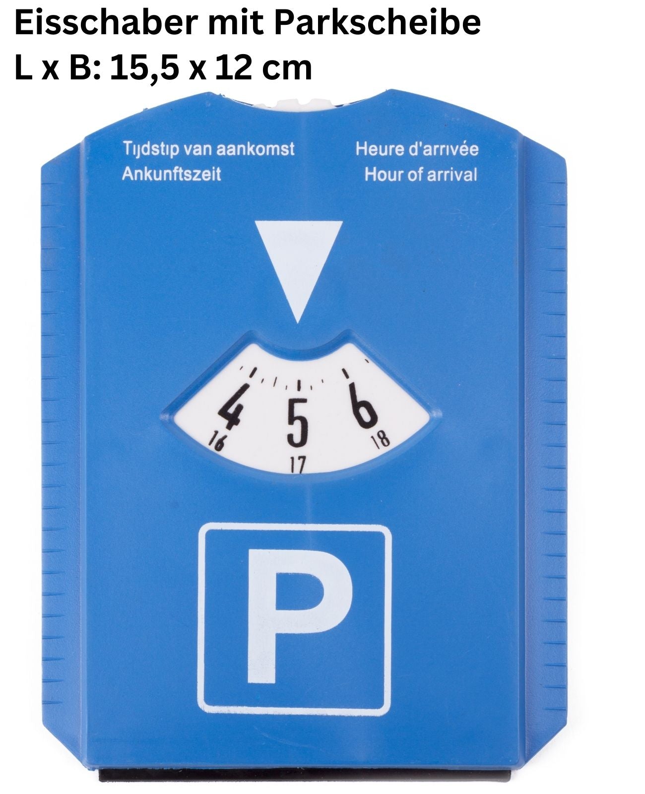 Parkscheibe mit Eiskratzer Auto Gummilippe Parkuhr 4 Sprachen Eisschaber 2 in 1