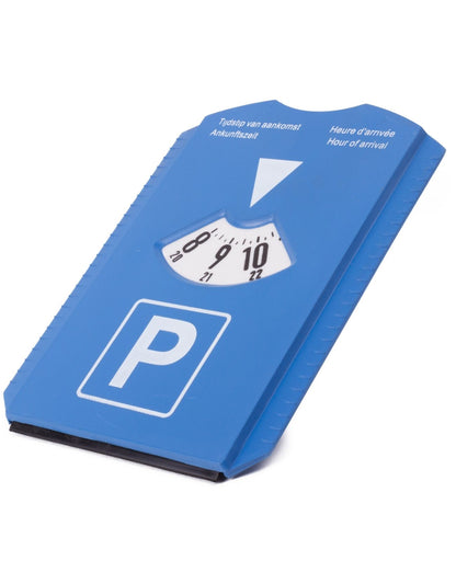 Parkscheibe mit Eiskratzer Auto Gummilippe Parkuhr 4 Sprachen Eisschaber 2 in 1