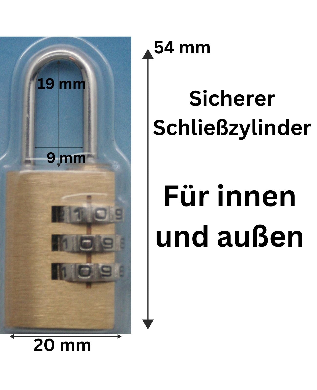 Vorhängeschloss Zahlenschloss Bügelschloss Kombinationsschloss Schloss