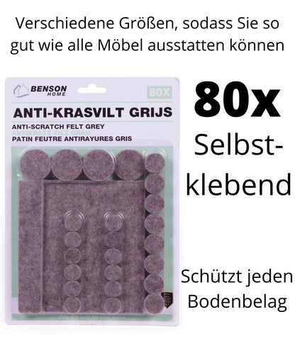 Filz Gleiter Stuhlgleiter Antikratz Möbel Filzgleiter selbstklebend 80 Stück