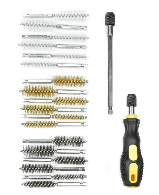 HT Bürstenset 20 tlg Stahl Messing Nylon Drahtbürste Akkuschrauber und manuell