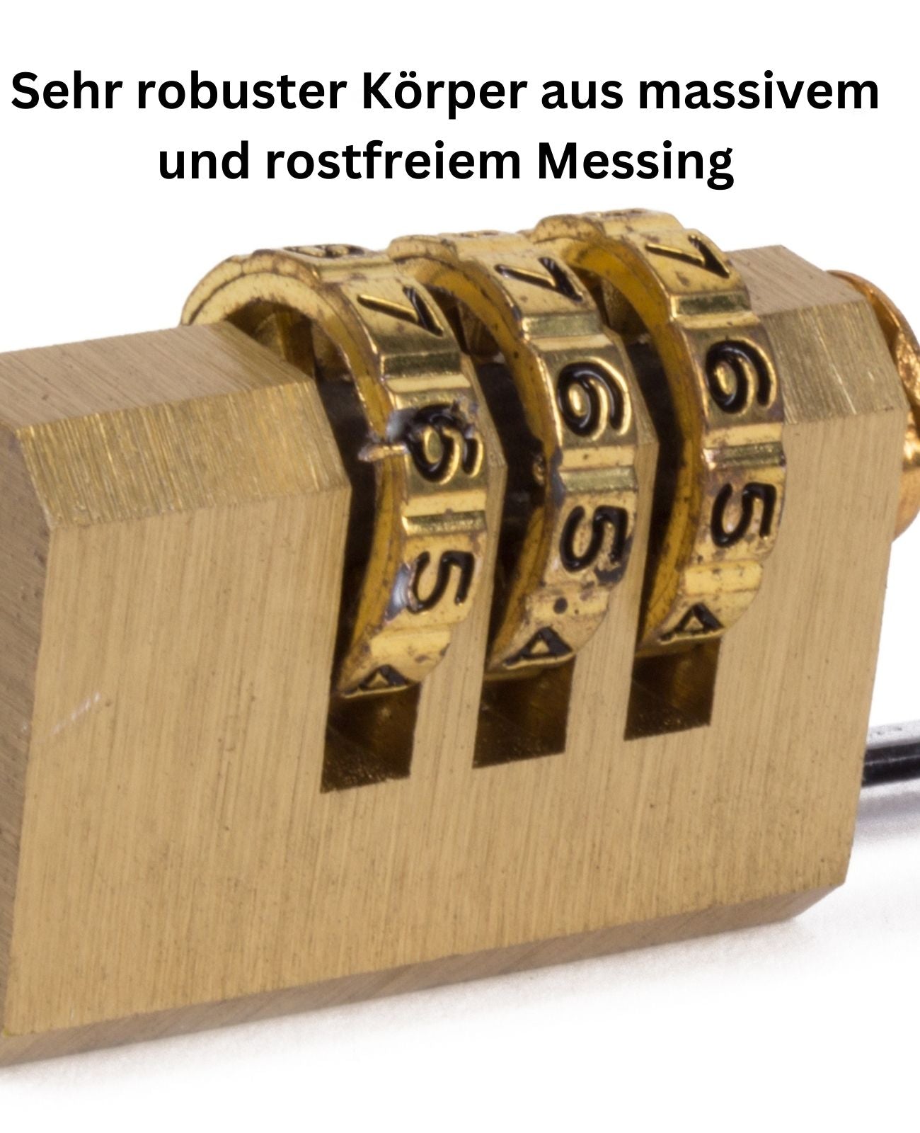 Zahlenschloss Vorhängeschloss Gepäckschloss aus Messing
