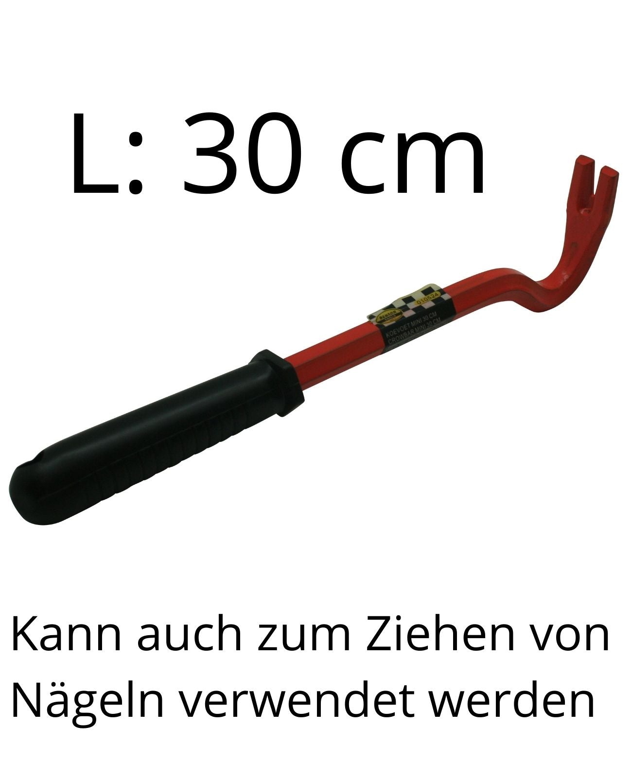 Nageleisen Brecheisen Brechstange 30cm Nagelzieher Kuhfuß Nagelklaue mit Griff