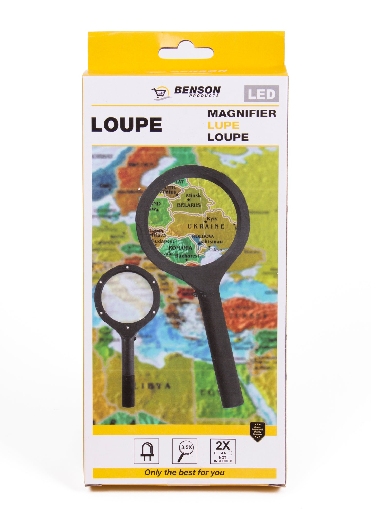 Lupe Leselupe mit 6 LED Vergrößerungsglas Taschenlupe mit Licht 3,5-fache Vergr.