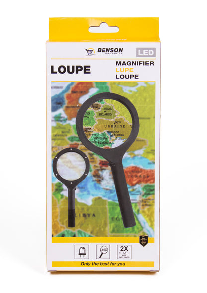 Lupe Leselupe mit 6 LED Vergrößerungsglas Taschenlupe mit Licht 3,5-fache Vergr.