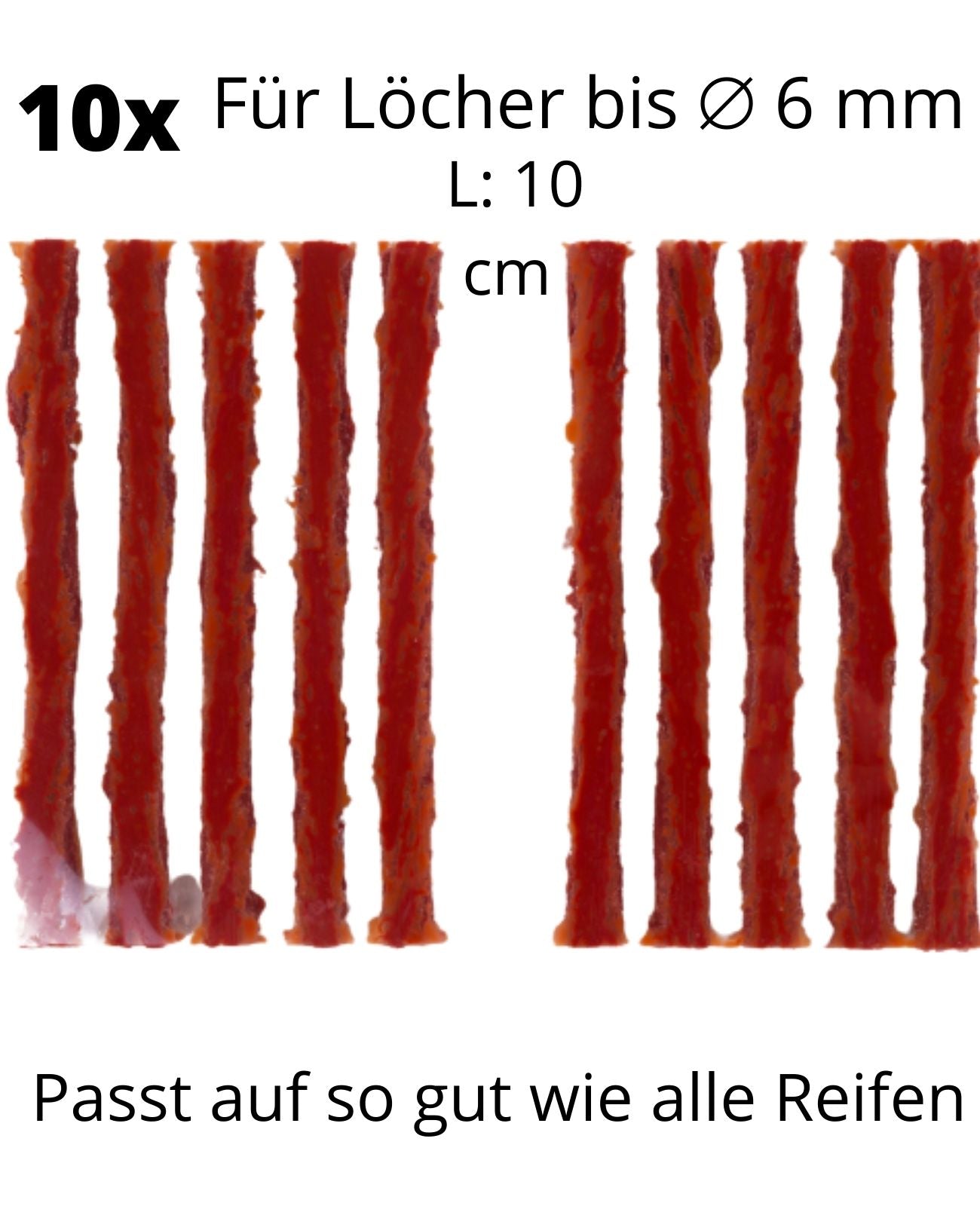 Reifenreparatur Flickzeug Vulkanisierungsstreifen Pannenset Auto 10x