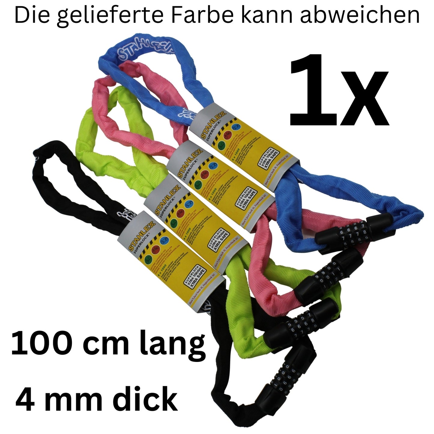 Fahrradschloss Fahrrad Kettenschloss Zahlenschloss Kinder Schloss 4x1000 mm