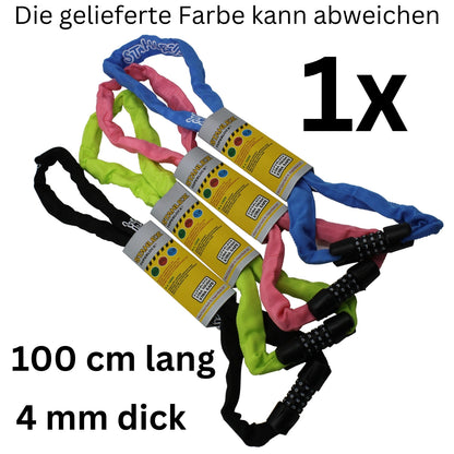 Fahrradschloss Fahrrad Kettenschloss Zahlenschloss Kinder Schloss 4x1000 mm