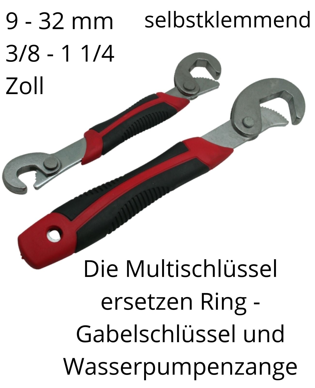 2 Ringschlüssel Rohrzange Universalschlüssel Multischlüssel Zange