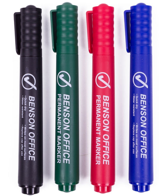 Permanent Marker Marker bunt Wasserfest Rundspitze Filzstifte Stift 4 Stück