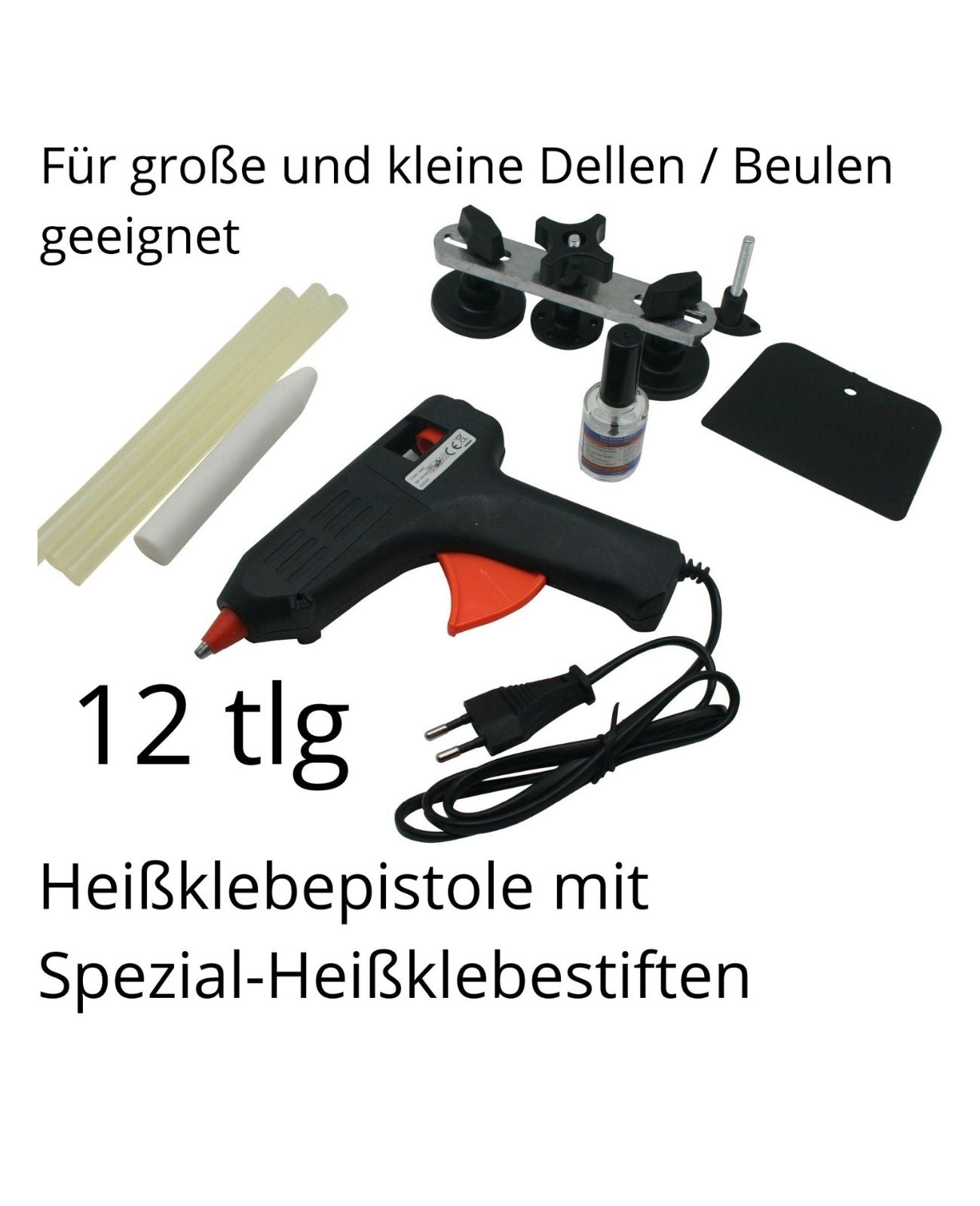 Ausbeulset Reparatursatz Auto PKW Werkzeug große kleine Dellen Beulen 12tlg