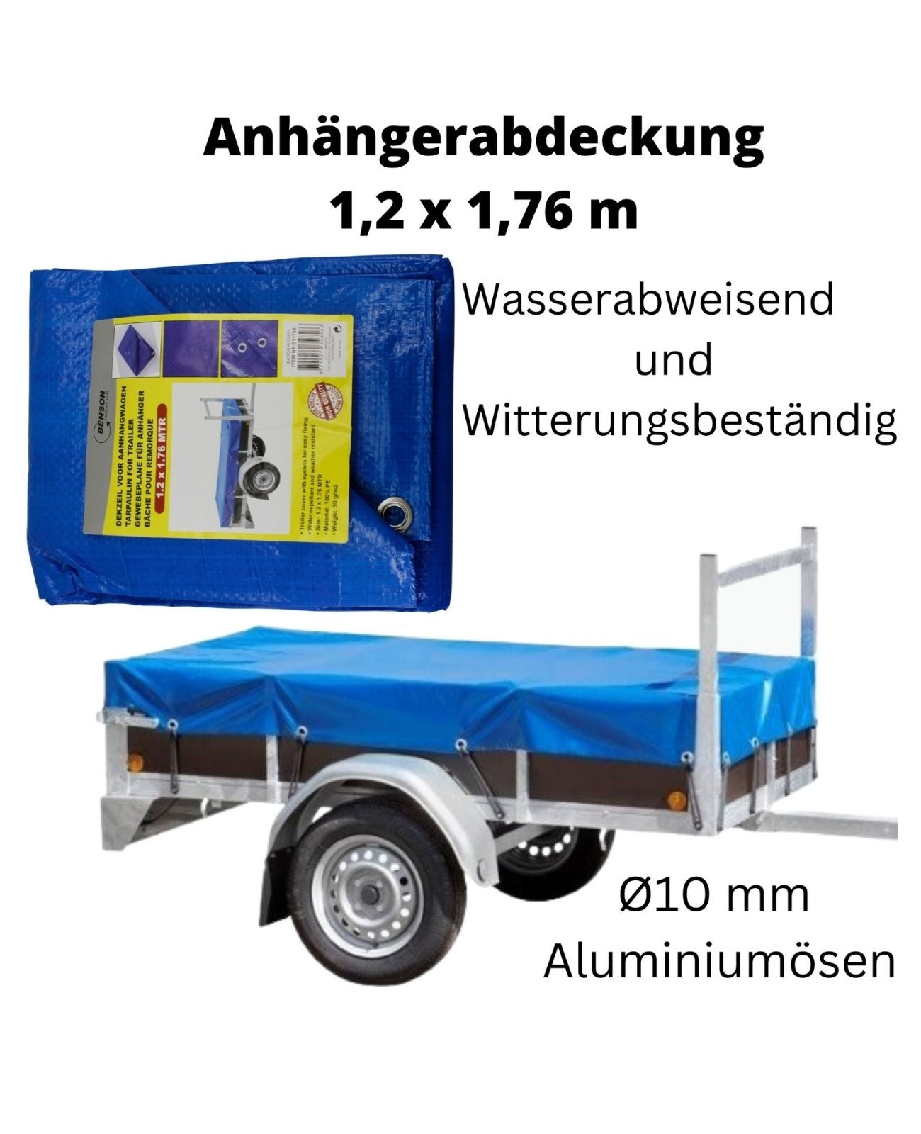Abdeckplane Schutzplane Gewebeplane für Autoanhänger Anhängerplane 1,2 X 1,76 m
