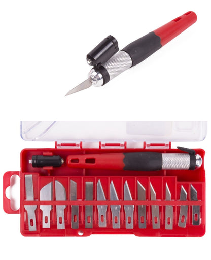 Präzisionsmesser Hobbymesser Modellbau Bastel Schnitz Messer 15tlg + Beleuchtung