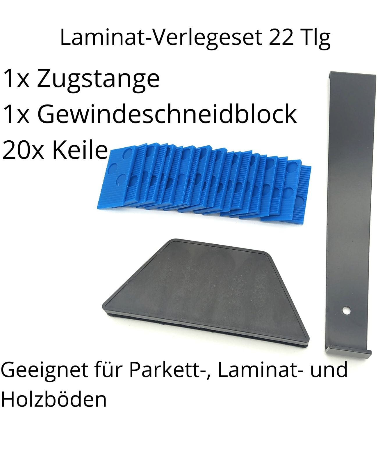 Verlegeset Verlegehilfe für Laminat und Parkett Bodenlag Abstandskeile Zugeisen