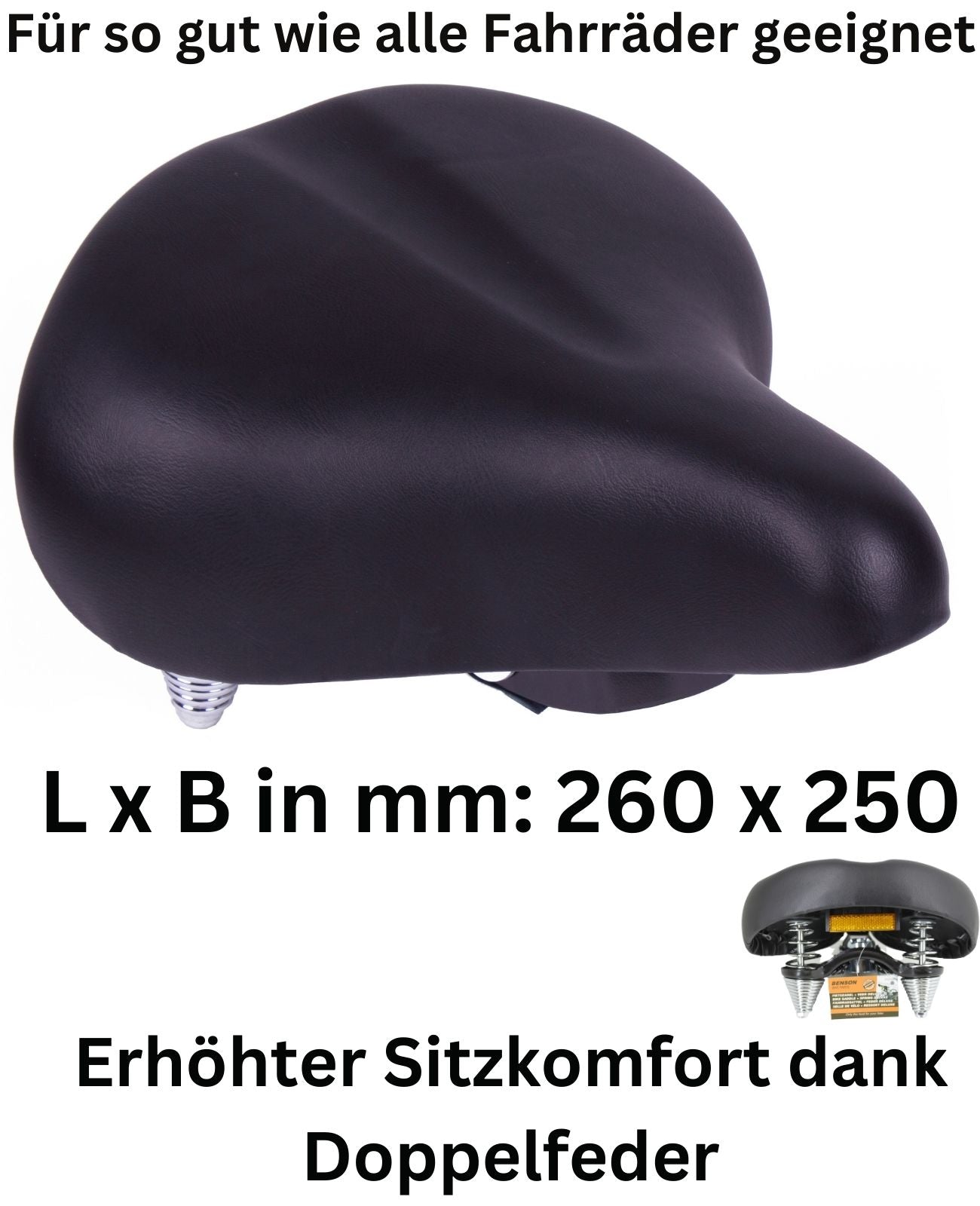 Fahrradsattel Komfort Fahrradsitz Fahrrad City Sattel Damen Herren Schaumstoff