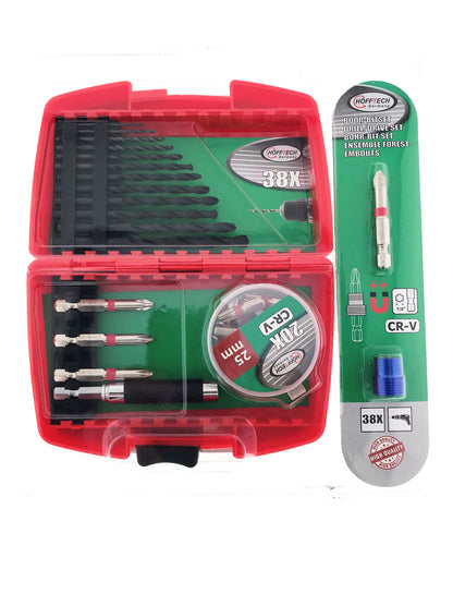 Profi Bohrer & Bit-Set 38-tlg inkl Magnet-Adapter Koffer Bitaufnahme Halterung