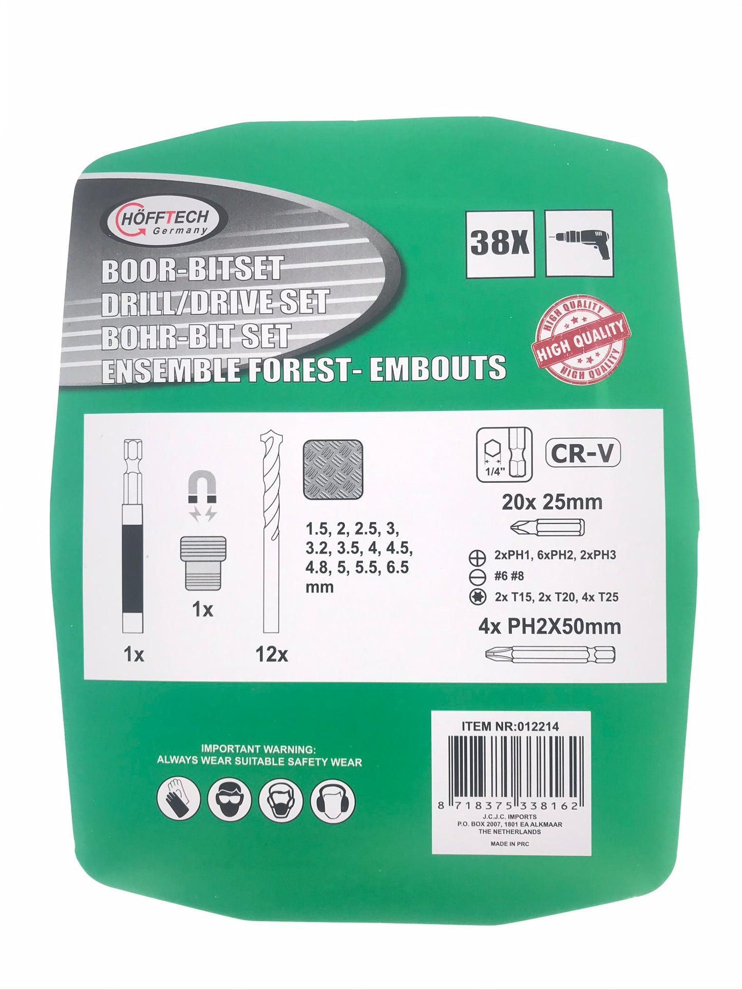Profi Bohrer & Bit-Set 38-tlg inkl Magnet-Adapter Koffer Bitaufnahme Halterung