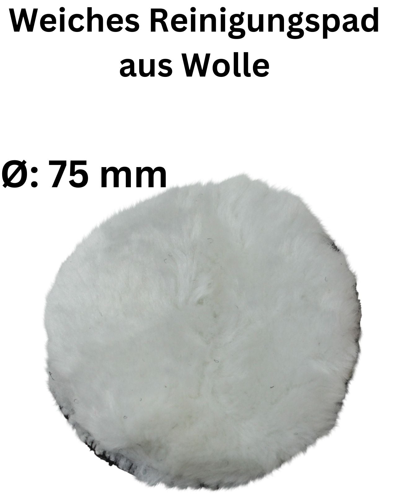 Polierpad Klett Polierscheibe Wolle Polierfell Polierschwamm ø75 mm