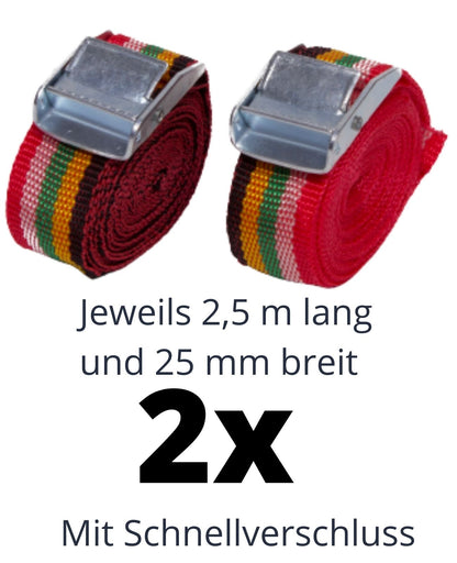 Spanngurt Zurrgurt Transportgurte Koffer Band Gurt Befestigungsriemen 2,5 m 2er