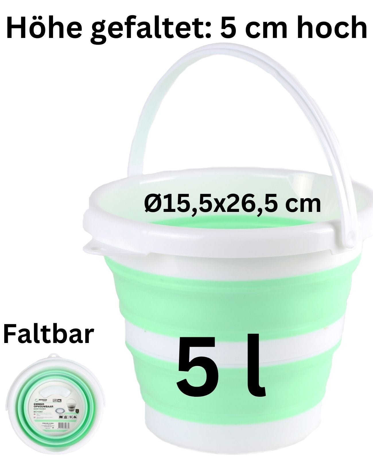 Falteimer Klappeimer Camping Faltbarer Wassereimer Campingeimer Putzeimer 5 L