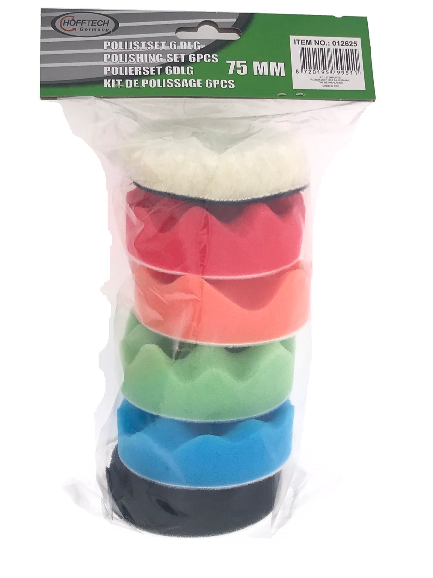 Polierteller Polier Set Ø 75mm Polierpads Klett Polierschwamm Polierscheibe 6tlg