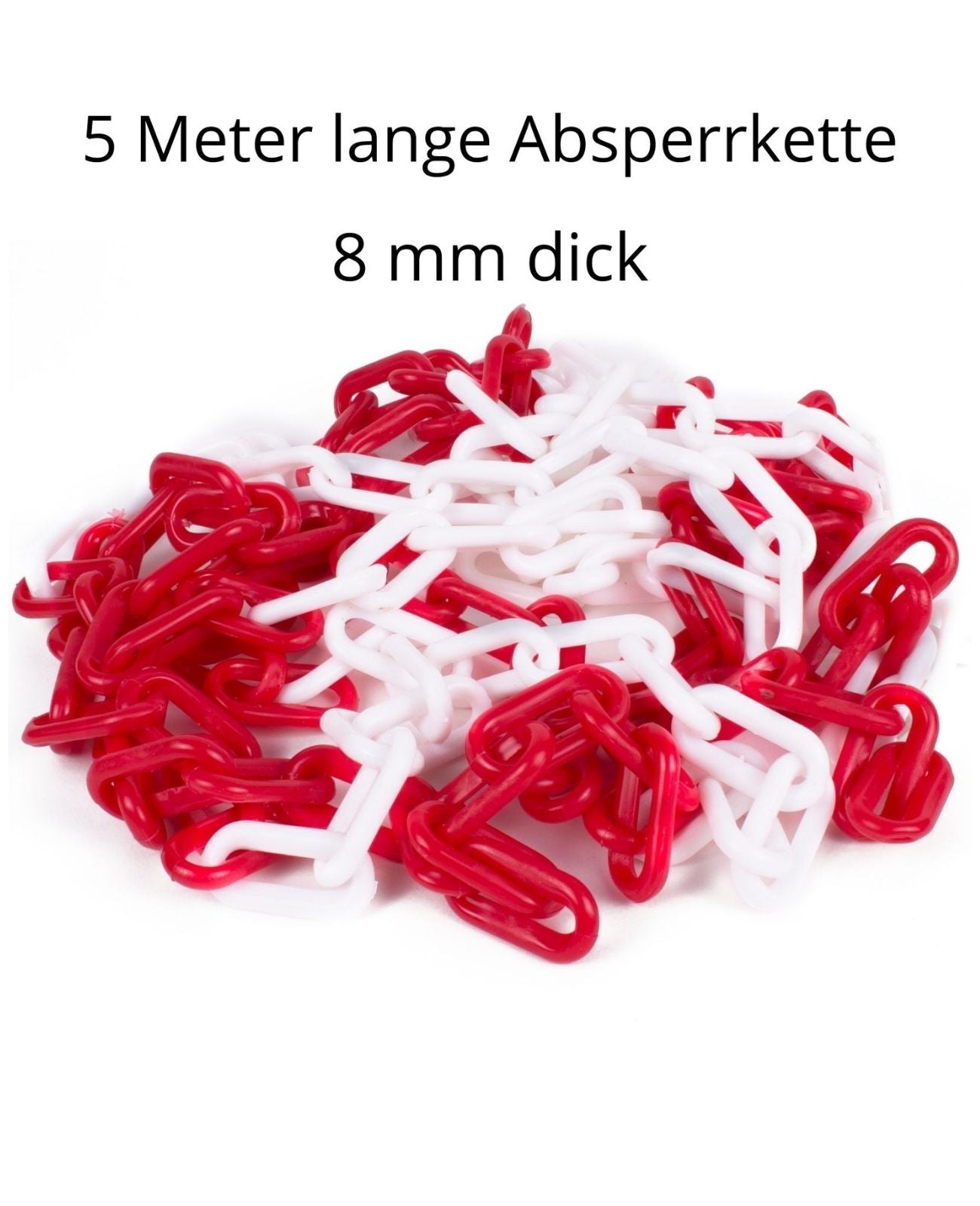 Sicherheitskette Absperrkette Warnkette Kunststoffkette Plastik Rot Weiß 5 Meter