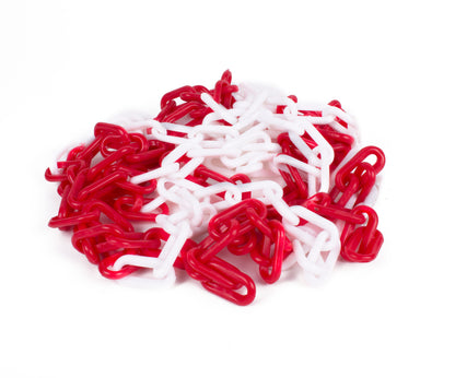 Sicherheitskette Absperrkette Warnkette Kunststoffkette Plastik Rot Weiß 5 Meter