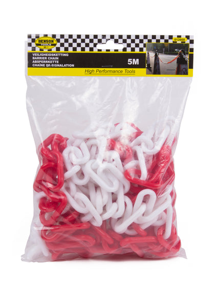 Sicherheitskette Absperrkette Warnkette Kunststoffkette Plastik Rot Weiß 5 Meter