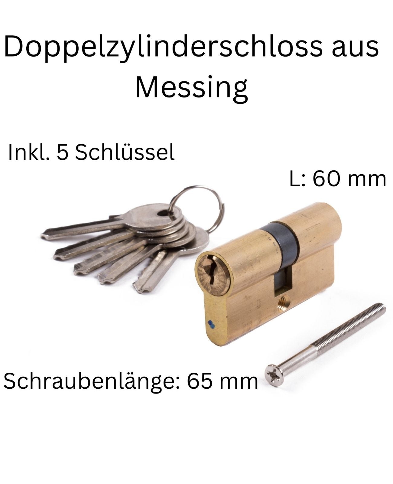 Schließzylinder Doppelzylinder Zylinderschloss Einbau Schloss 60mm