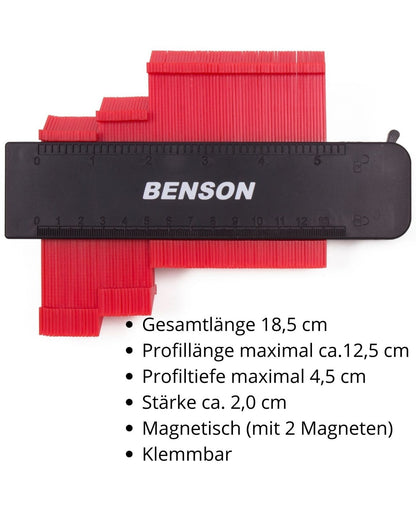 Konturenlehre Profillehre Schablone Konturenschablone 2 Magn. 125-45mm