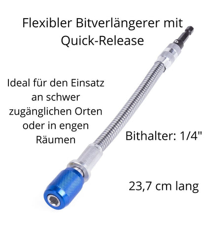 Flexibler Bitverlängerer Bitverlängerung verbiegbar 237mm lang Bithalter 1/4"
