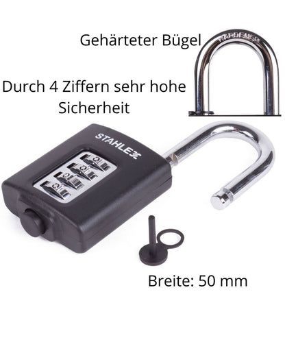 Vorhängeschloss Zahlenschloss Schloss sehr sicher gehärtet Chrom