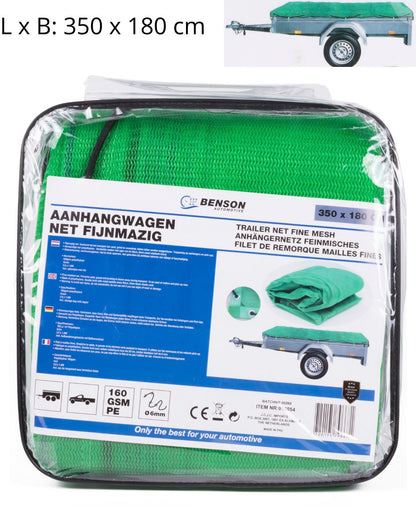Anhängernetz feinmaschig Containernetz Ladungssicherung 350 x 180 cm