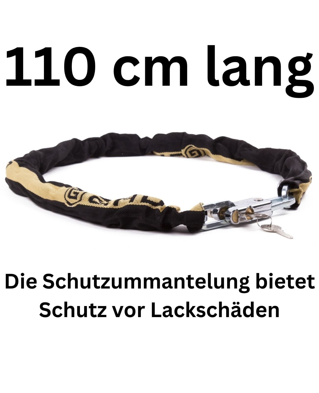 Kettenschloss Panzerschloss Fahrradschloss Motorradschloss Vierkant Stahl 110cm
