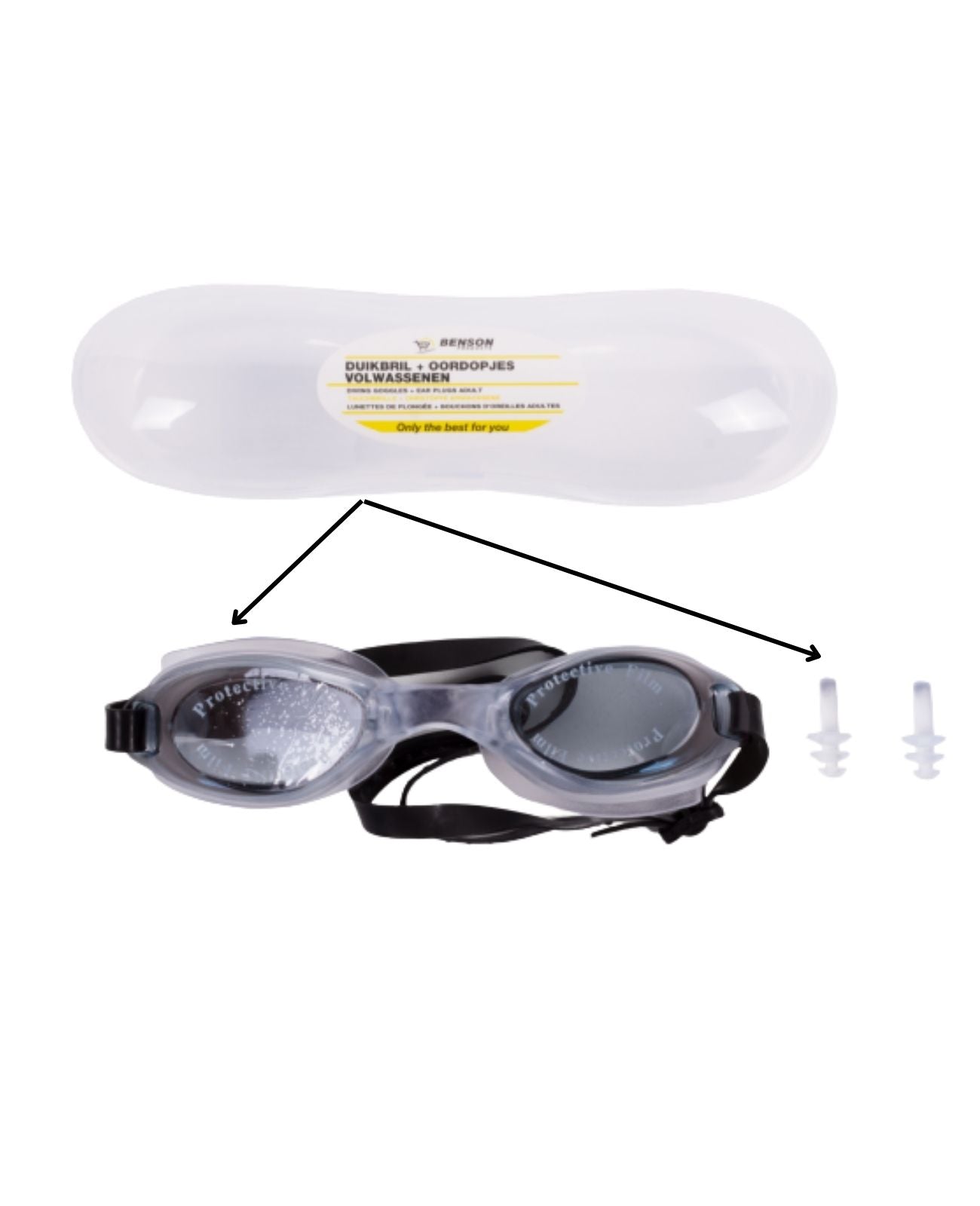 Taucherbrille Schwimmbrille Anti-Beschlag Verstellbar Chlorbrille + Ohrstöpsel