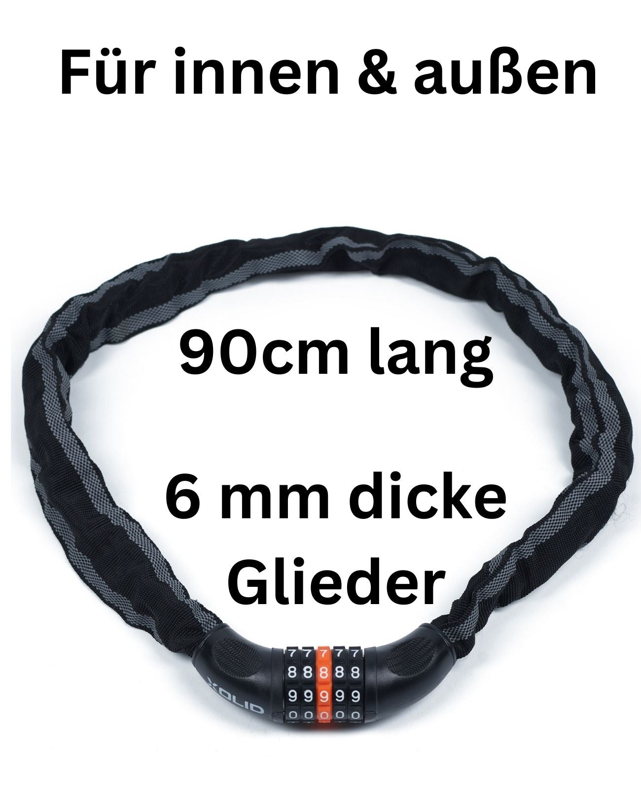 Fahrradschloss Kettenschloss Panzerschloss Zahlenschloss 90cm