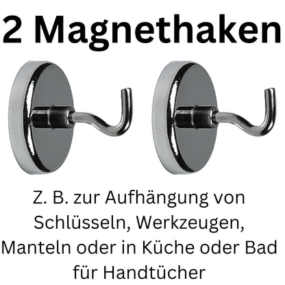 Magnethaken Topfmagnet Neodym-Magnet mit Haken Ösen 36mm 2tlg