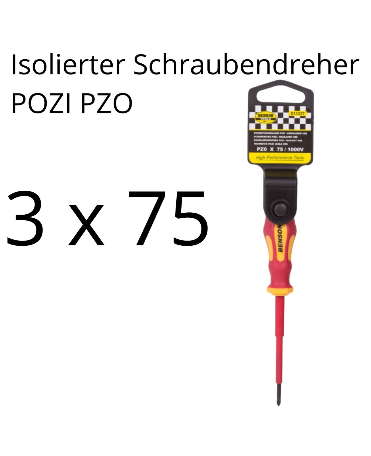 Schraubendreher Pozidriv Schraubenzieher POZI PZ0 3 X 75 Isoliert VDE