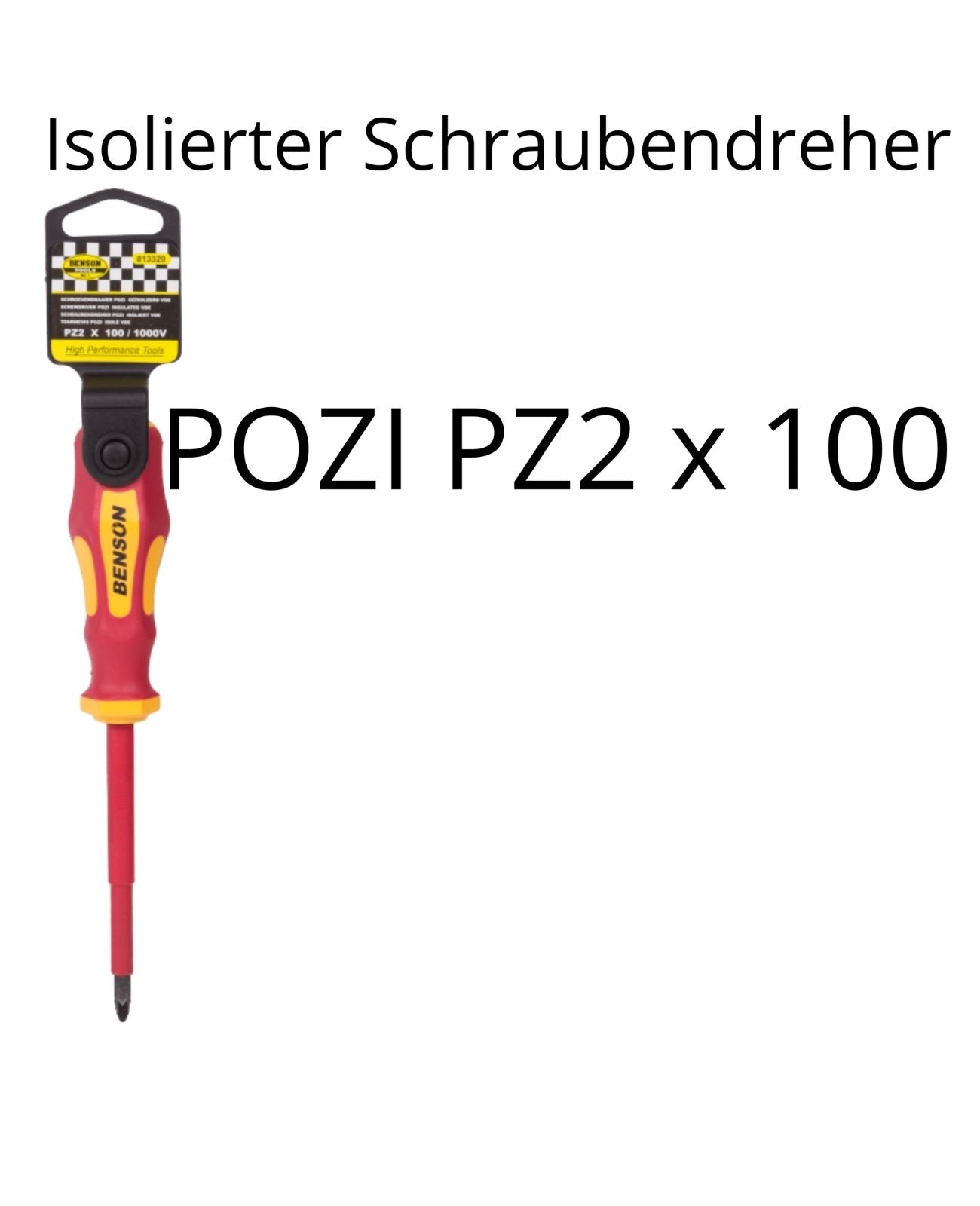 Schraubendreher POZI PZ 2 x 100mm Isoliert Elektriker Ergonomisch optimiert