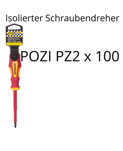 Schraubendreher POZI PZ 2 x 100mm Isoliert Elektriker Ergonomisch optimiert