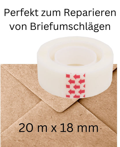 Klebeband unsichtbar beschriftbar beschreibbar 18mm breit 20 Meter lang