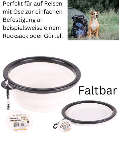 Hundenapf Katzenapf Wasser Napf faltbar Futternapf Reise Trinkschale Hunde weiß