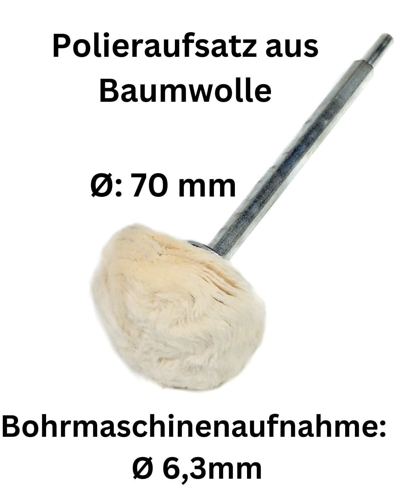 Polierkopf Polierscheibe Felgenscheibe für Bohrmaschine Akkuschrauber Ø 70mm