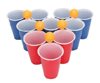 Beer-Pong Set Bier Pong Trinkspiel Partybecher mit 24 Bechern 24 Bällen