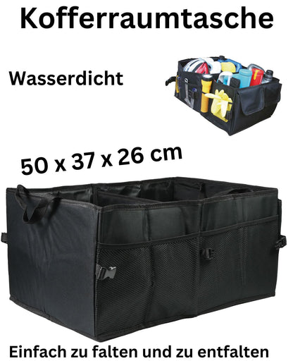 Kofferraumtasche Organizer Kofferraum Autotasche Auto Klett Tasche Schwarz Box