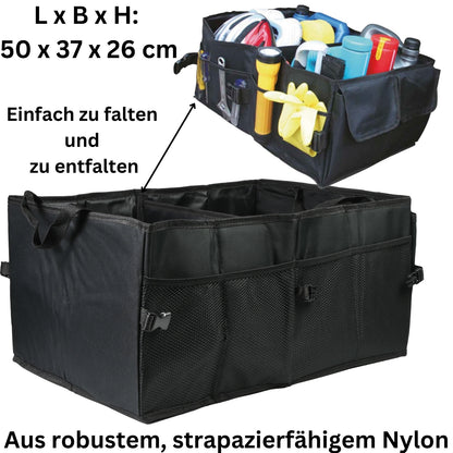 Kofferraumtasche Organizer Kofferraum Autotasche Auto Klett Tasche Schwarz Box