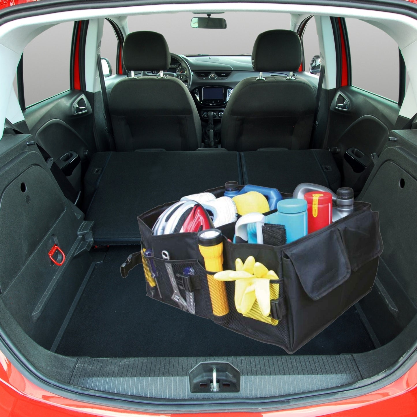 Kofferraumtasche Organizer Kofferraum Autotasche Auto Klett Tasche Schwarz Box