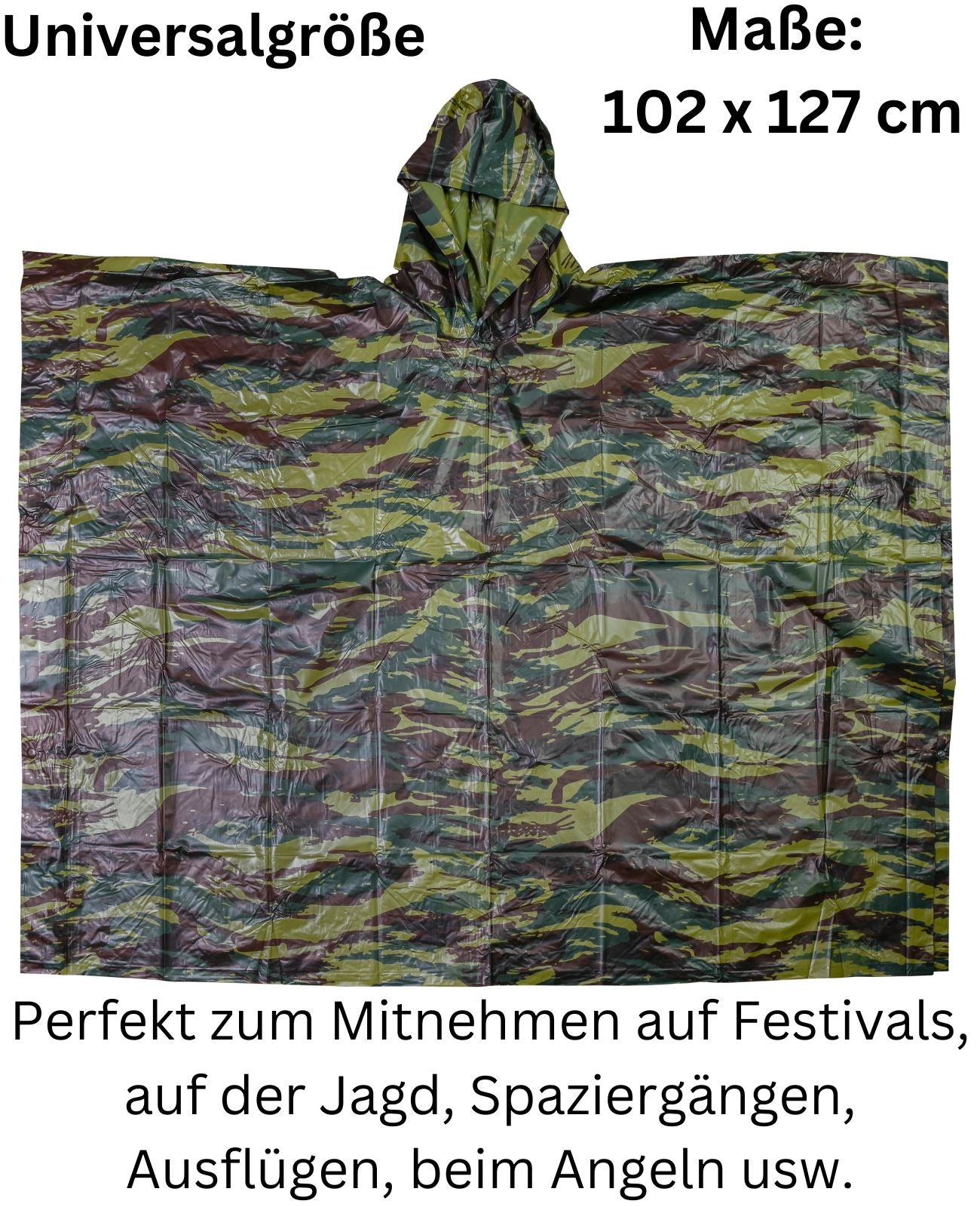 Regenponcho Regencape Regenjacke Camouflage Regenschutz unisex