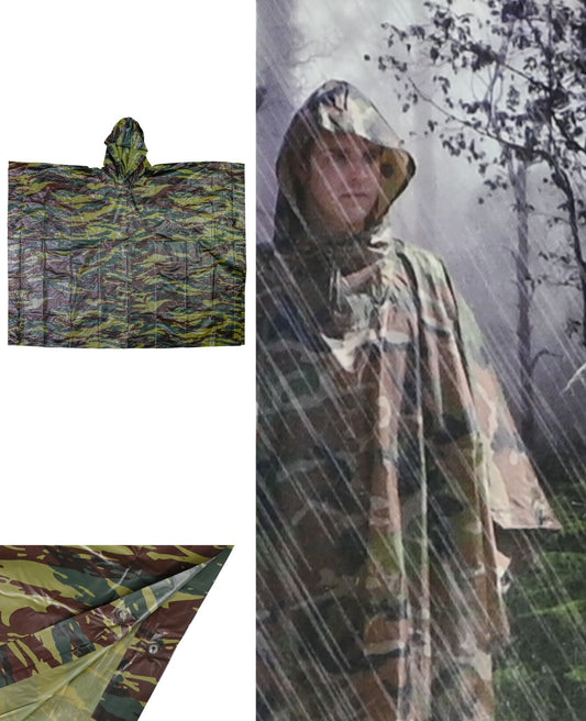 Regenponcho Regencape Regenjacke Camouflage Regenschutz unisex