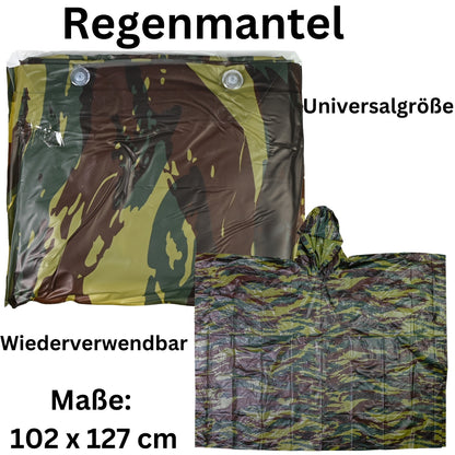 Regenponcho Regencape Regenjacke Camouflage Regenschutz unisex